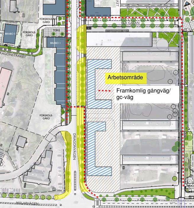 Karta som visar platsen för arbetet.